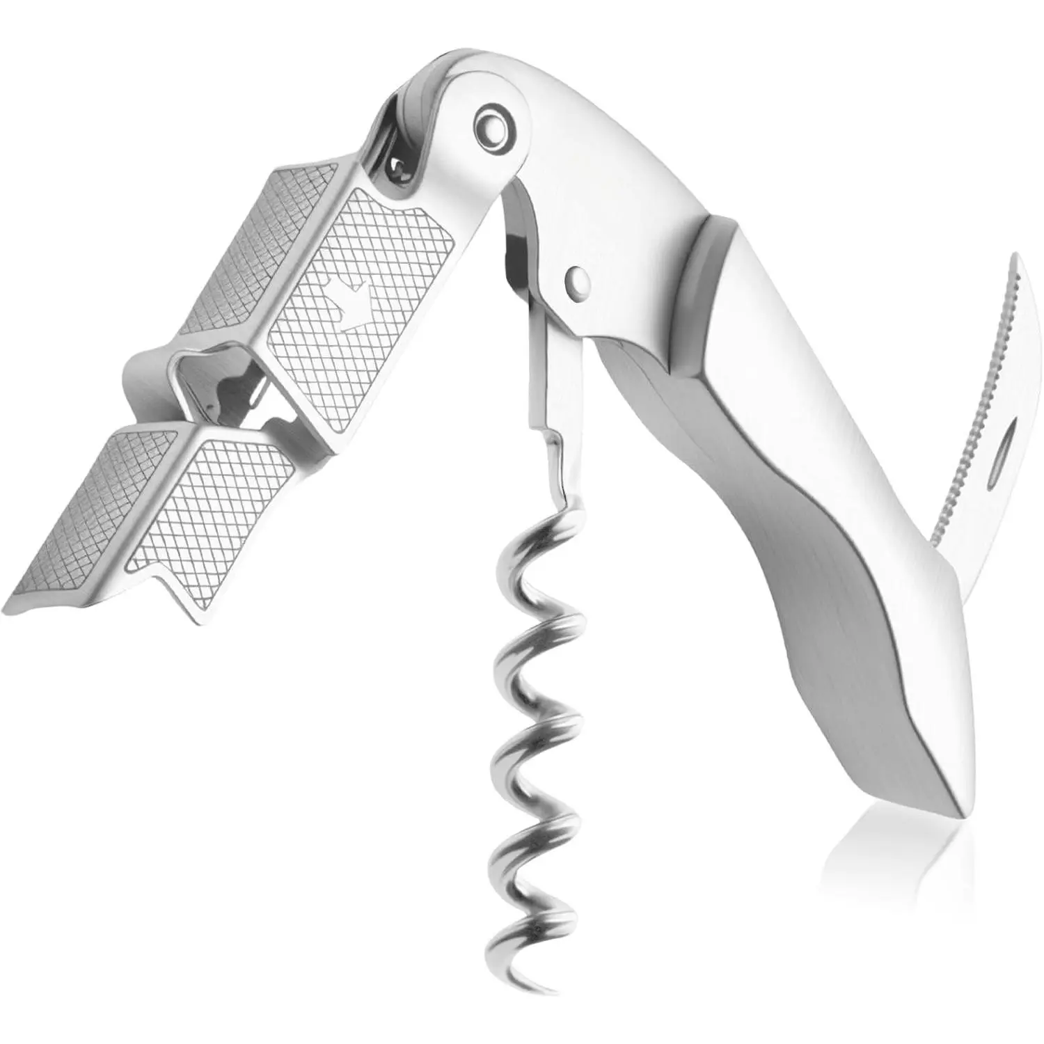 Opener Waiter Corkscrew,  420 Stainless Steel  Bottle Opener with  & Cap Remover, Double Hinged Manual  Key for Bartenders, Servers, Waiters and  Use,