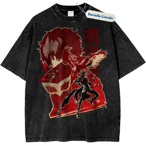 Joker Persona Anime Vintage Tee, Gift For Fan Manga, Gift For Men, Gift For Women, Crew Neck T-shirt, Trending T-shirt