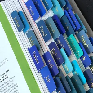 Bible Tabs Large Print – Easy-to-Read Laminated Bible Book Tabs for Women & Men, Old & New Testament Index Tabs, Bible Study Accessories & Christian Gifts (Blue)