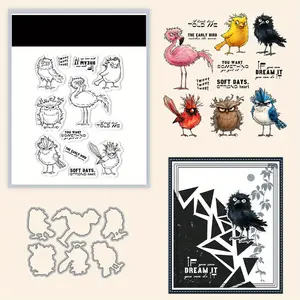 Various Cute Birds, Expressive Transparent Stamps and Cutting Dies Suitable for DIY Handicraft Scrapbooking Supplies Album Decoration Paper Card Making Album Decorations Paper Card Craft Art Handicraft Gifts Blessings Birthday Thank You Cards!