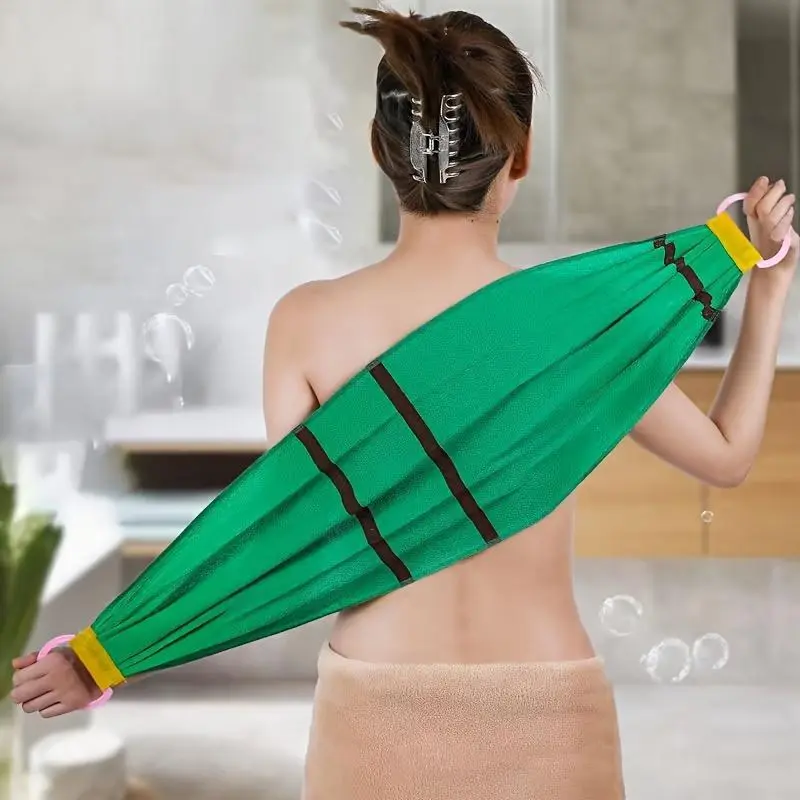 Ultimate Exfoliating Back Scrubbing Towel - Exfoliating Bath Washcloth Soft Polyester Fiber Striped Design Exfoliating Bath Tool for Men and Women Exfoliating Shower Scrubber Body Scrubber