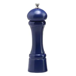 212 MAIN 8 in. Cobalt Blue Wooden Spice Mill, Kitchen Pepper Grinders with Salt & Pepper Functionality