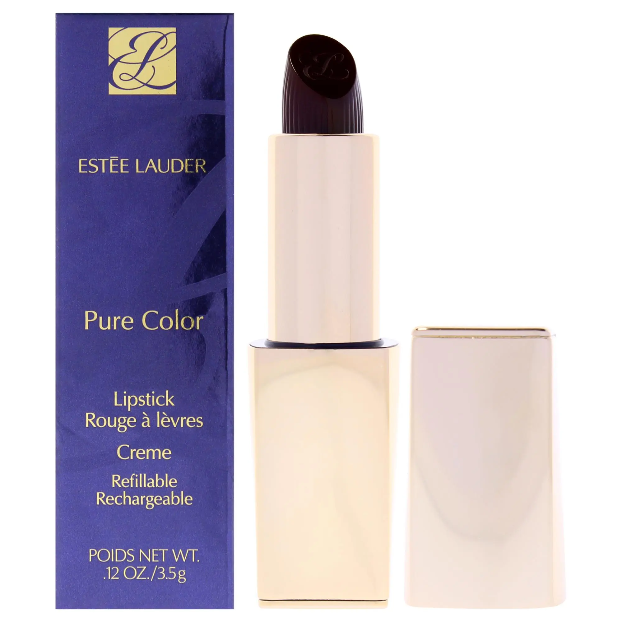 Estee Lauder Women's Classic Pure Color Creme Lipstick - Shade 685 Midnight Kiss, 0.12oz, Smooth Finish, Glide-On Application, Flawless Makeup, Refillable