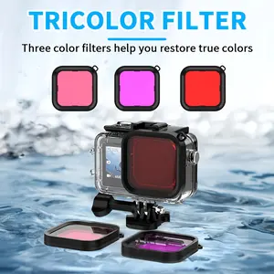 Underwater Waterproof Housing & Filter Kit For DJI OSMO Action 4/5 / 6Pro Diving Shooting Camera Protective Accessories