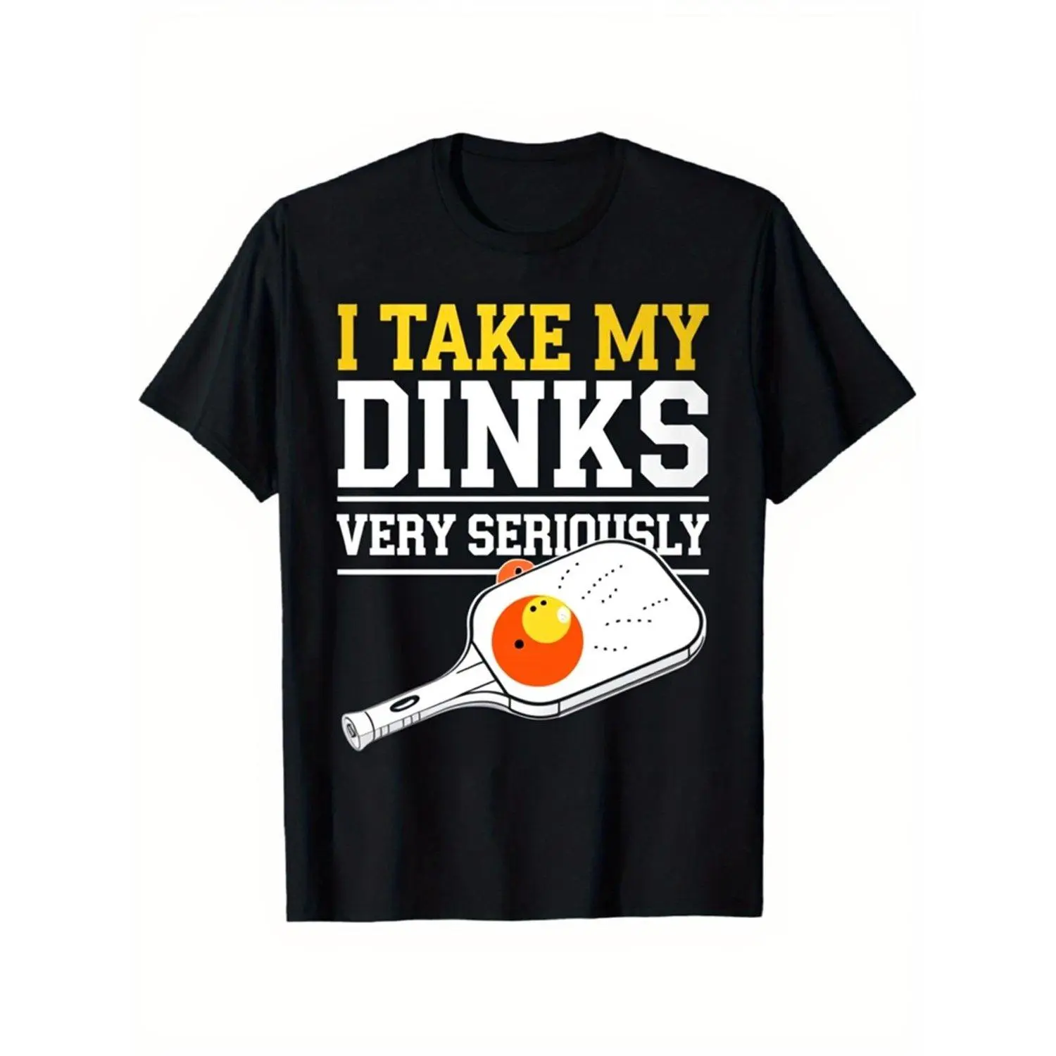 Pickleball T Shirt I Take My Ding Very Seriously Vintage Style Casual Short Sleeve Crew Neck Comfortable Machine Washable Tee for Ding Enthusiast Fans