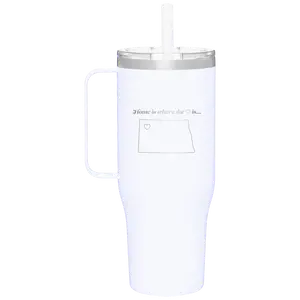 North Dakota Heart 40 oz Tumbler Mug | White