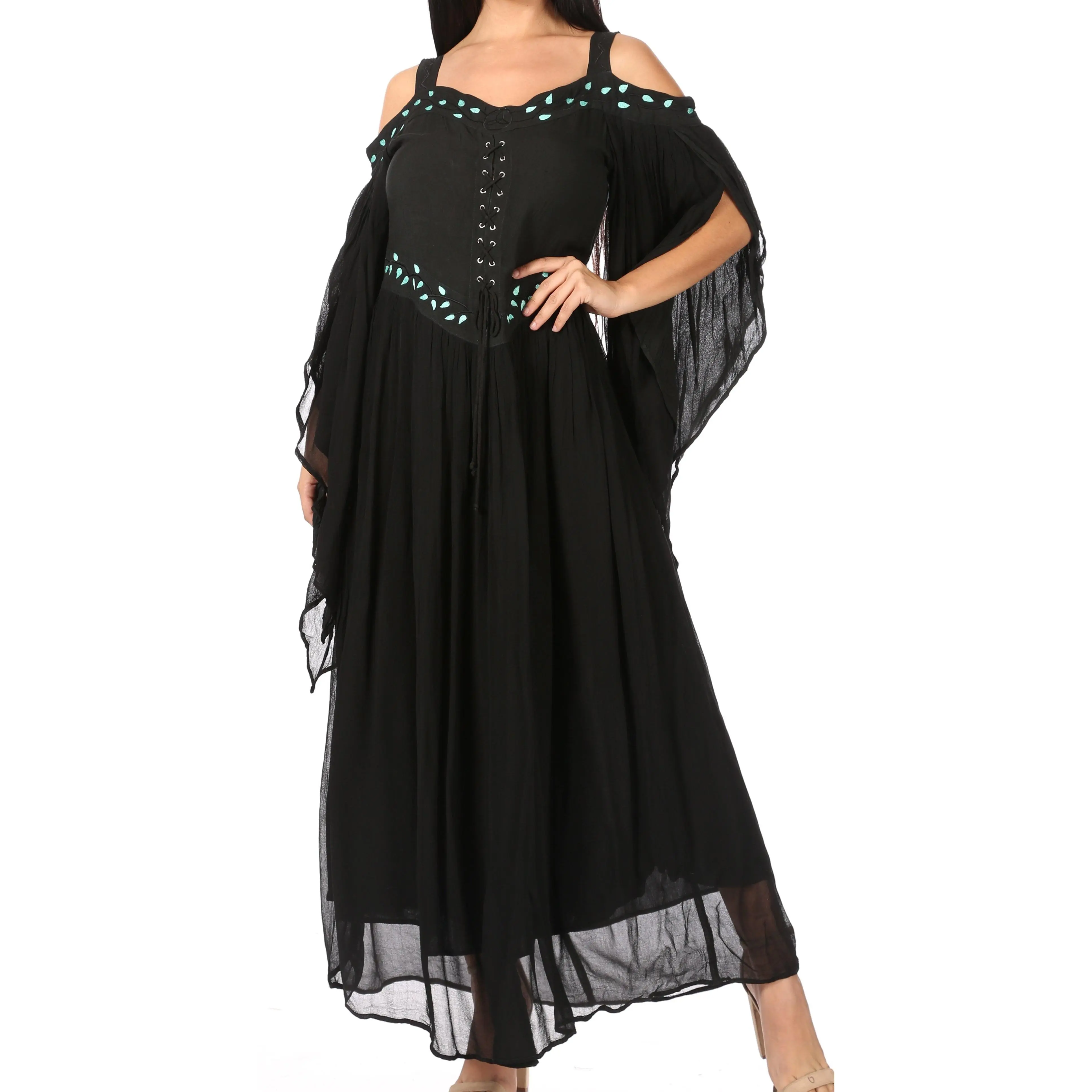 Sakkas Roisin Women's Medieval Celtic Renaissance Long Sleeve Costume Dress