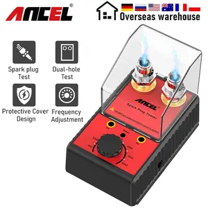 Ancel sp02 car spark plug tester with automatic adjustable double hole detector spark plug analyzer 110v 220v for 12v vehicles