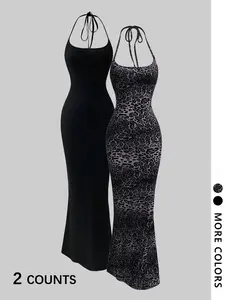 Women's Sexy Long Dress, Casual Fitted Sleeveless, Comfortable and Trendy, Perfect for Daily Wear and Travel