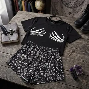 Women's Cute Pajamas Set - Short Sleeve Tops and Shorts Nightwear Sleepwear Comfortable Soft Breathable Fabric Perfect for Lounge Relaxation Home Wear Cozy Sleepwear Set for Women