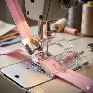 Beaded Rolled Hem Presser Foot Set for Sewing Machines | Bias Cut Fabric Easy Hemming Attachment | DIY Dressmaking Tool for Chiffon Denim and Lightweight Materials