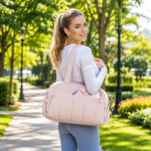 Women's Gym Duffle Bag - Lightweight Waterproof Quilted Sports Bag with Multi-Pockets, Large Capacity for Yoga, Travel & Workouts