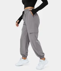 Halara Mid Rise Drawstring Side Pocket Casual Cargo Joggers