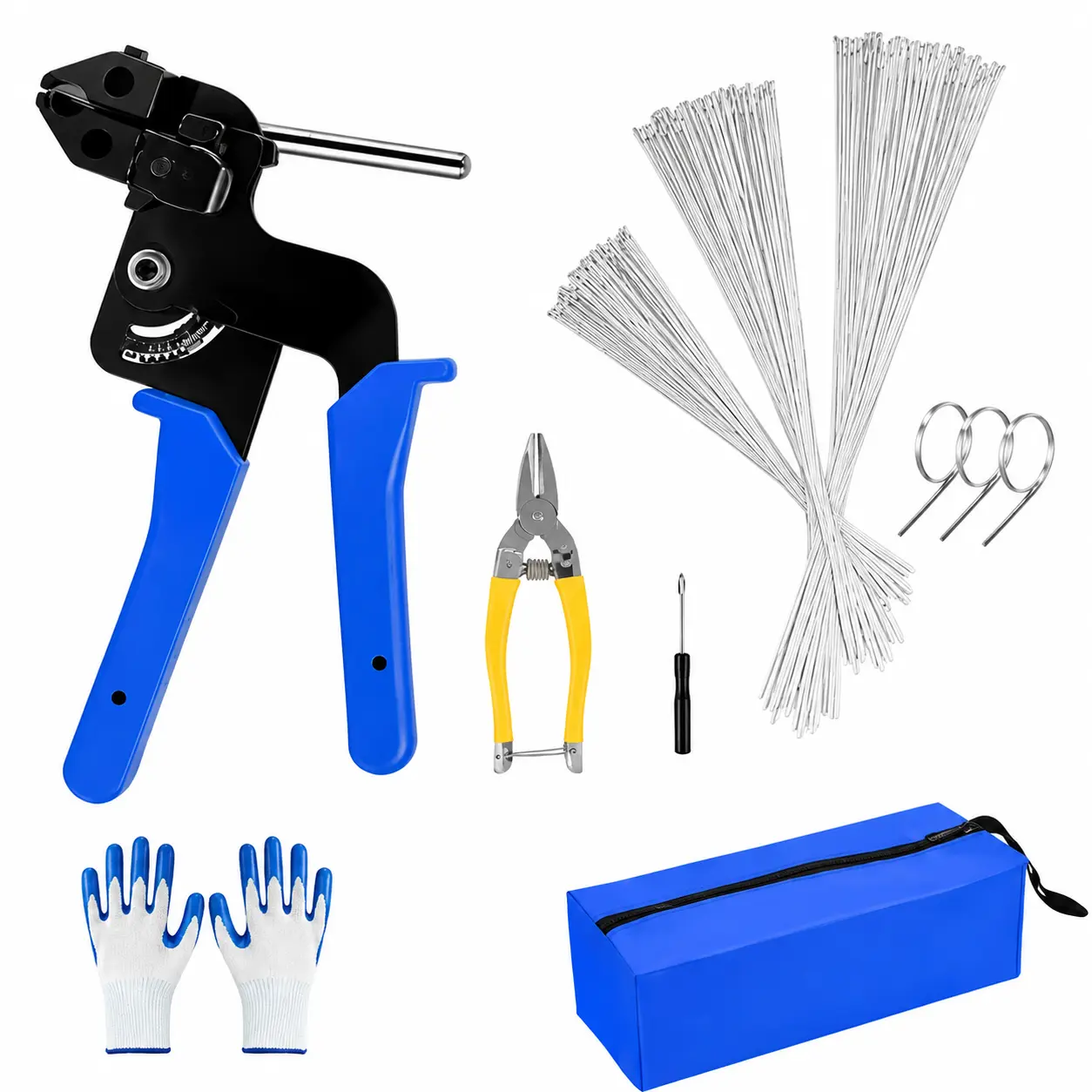 Metal Zip Tie Gun Wrap Tool for Stainless Steel Cable Ties, Tensioning & Cutting Functional Cable Tie Gun c/w Free Zip Tie Release Tool