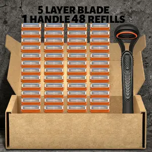 Men's manual shaver kit, Safety Razors, blade material is safe and rust proof, easy to use and replace, high-quality material can be washed with water as a whole, classic men's shaving tool