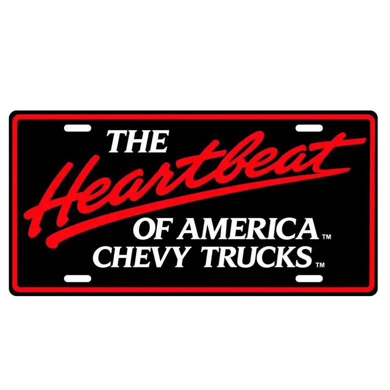 [American Truck Heritage Style] Chevy Heartbeat of America License Plate, 12x6 Aluminum Vanity Tag for Cars Trucks, Patriotic Front Plate, Classic Truck Vehicle Decor, Gift for Chevy Fans