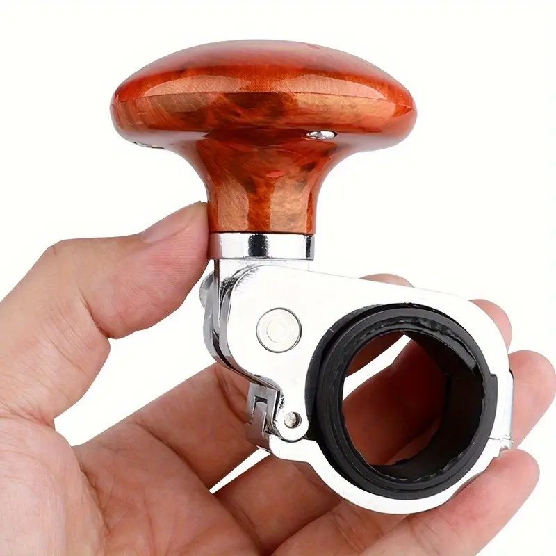 Aluminum Wood Car Steering Wheel Knob-Easy Installation, Foldable Power Handle, Enhance Vehicle Control Ability