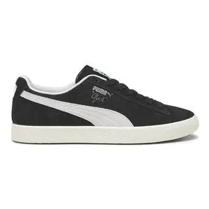 PUMA Mens Clyde Hairy Suede Lace Up Sneakers Shoes Casual - Black