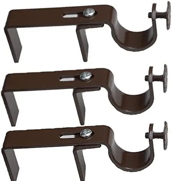 NoNo Bracket - No Drill Curtain Rod Bracket Attachment over Blinds (Set of 3)