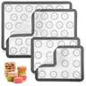 Zulay Set of 4 Silicone Baking Mats - Non-Stick & Reusable Macaron Mats with Pre-Printed Round Templates, 2 Half & 2 Quarter Size