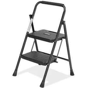 2 Step Ladder Folding Step Stool with Anti-Slip Pedal Lightweight Portable Ladder for Home Workplace 800lbs Capacity Heavy Duty Support Enhanced Safety Features