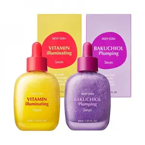 Deep Cera Bakuchiol Plumping & Vitamin Illuminating Face Serum 30 ml - Retinol Alternative with Niacinamide & Hyaluronic Acid for Sensitive Skin