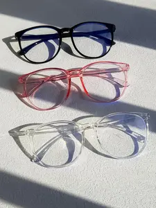 Simple Anti-blue Light Eyeglasses (3 Pairs), Square Frame Eyeglasses for Men & Women, Fashion Eyewear for Daily Use, Stylish Square Frames