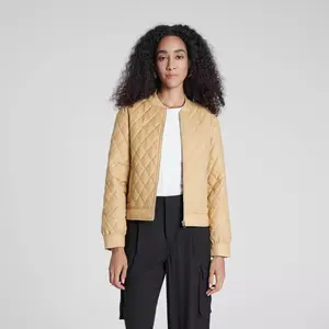 Women's Quilted Bomber Jacket - A New Day Yellow 4X