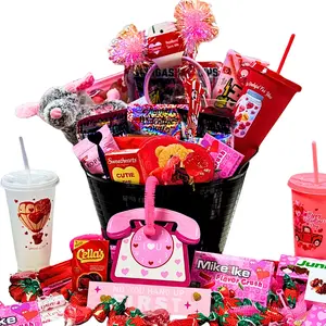 Valentine’s Gringa Candy Gift Set with Tote & Bucket Festive Tote Bag or Bucket Reusable Eco-Friendly Option Includes Cotton Candy Bubble Gum Sour Gringa Items Perfect for All Ages