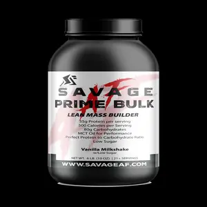 Savage Prime Bulk Lean Mass Gainer Protein Powder – Vanilla Milkshake 5LB