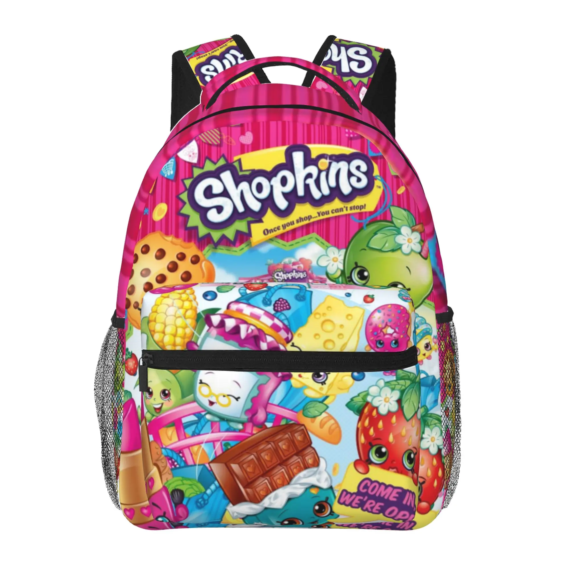 Shopkins Durable School Backpack for Boys Girls Shopkins cartoon Multi-Compartment Daypack Shopkins Shoppies  BookBag for Daycare & Outdoor Play