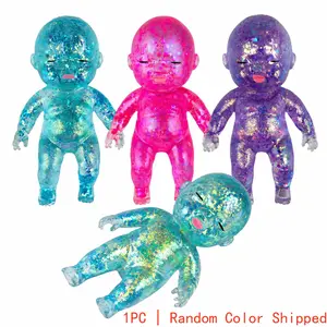 1PC Cute Glitter Baby Squishy Toy, Slow Rising Squeeze Stress Ball, Soft Sensory Fidget Toy, Anxiety Relief, Perfect Birthday Party Favor, Classroom Reward