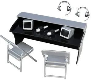 Commentators Playset (Silver) - Ringside Exclusive Ringside Collectibles Wrestling Action Figure Accessories
