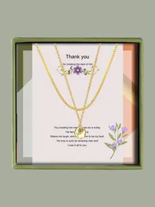 Flower Design Pendant Necklace with Box, Elegant Necklace for Women for Party, Daily Clothing Decor, Trendy All-match & Exquisite Jewelry for Birthday Gift