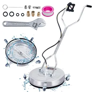 Garvee 24" Pressure Washer Surface Cleaner, Pressure Washer Accessories, Power Washer Surface Cleaner Concrete Cleaner for Driveways, Sidewalks, Patios, Decks w/Handles & Wheels, 4000 Psi, Stainless Steel