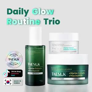 [TAESI.K] Marine Glow Total Care Set – Hydrating Korean Skincare Kit with Marine Serum, Moisturizing Cream & Moisture Balm for Dewy Glow, Hydrated Skin & Barrier Care