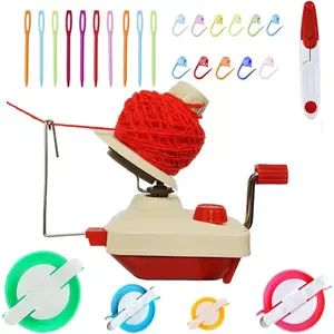 Ball Winder, Convenient Yarn Winder, Ball Winder Suit for Yarn Swift with Easy Installation, 1 Scissor + 20 Gauge Knitting  + 4 Sizes of Pom Pom Makers (26)