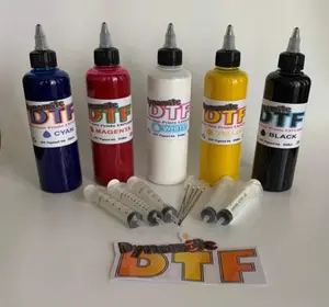 Dynamite DTF Ink for DTF Printers,Epson Printer, (5)- 250ml bottles CMYK+W.