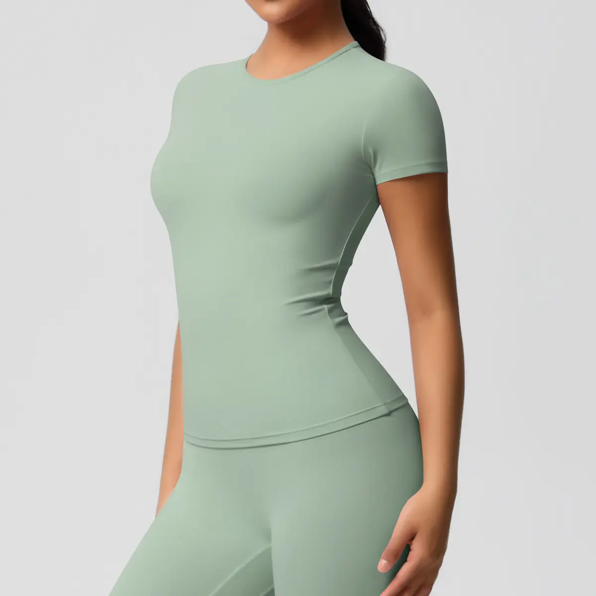 7103 Short Sleeve   Basil Green