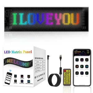LED Pixel Soft Display, Programmable LED Screen Night Light, DIY Text Pattern Animation Decorative Light Ideal for Home, Art Creation, Game Room, Bar, Car