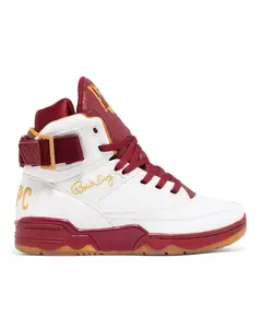 Ewing Athletics 33 HI x PIMP C White Burgundy Gold Men's Retro Shoe with Faux Croc Leather Upper & Ankle Strap 1EW00494-123