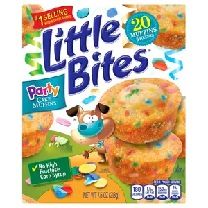 Little Bites Party Cake Muffins, 5 individual packs, (1.5 oz each), Cake and Sprinkles Mini Muffins, 7.5 oz Multipack