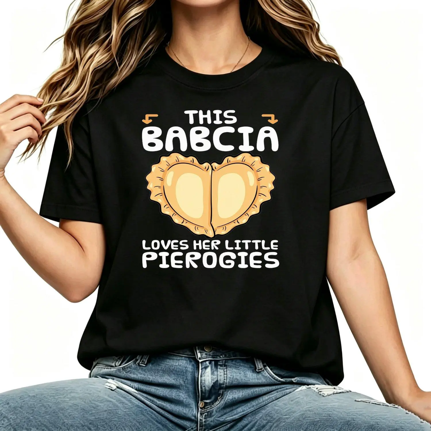 Pierogi Babcia Polish Cuisine Dumplings Grandparents Day Womens T Shirt Tee Top Casual Stylish Apparel Gift Idea