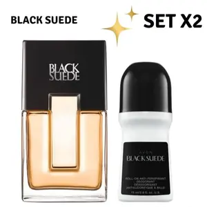 Avon Black Suede Set x2 – Cologne & Deodorant | Warm, Masculine Leather & Musk Scent