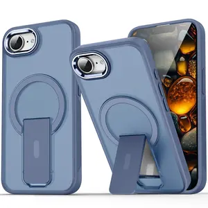 case for iPhone 17e 16e-Heavy Duty Military Grade Megsafe Cover Mobile Protective Cover Magnectic Stand Case Cover