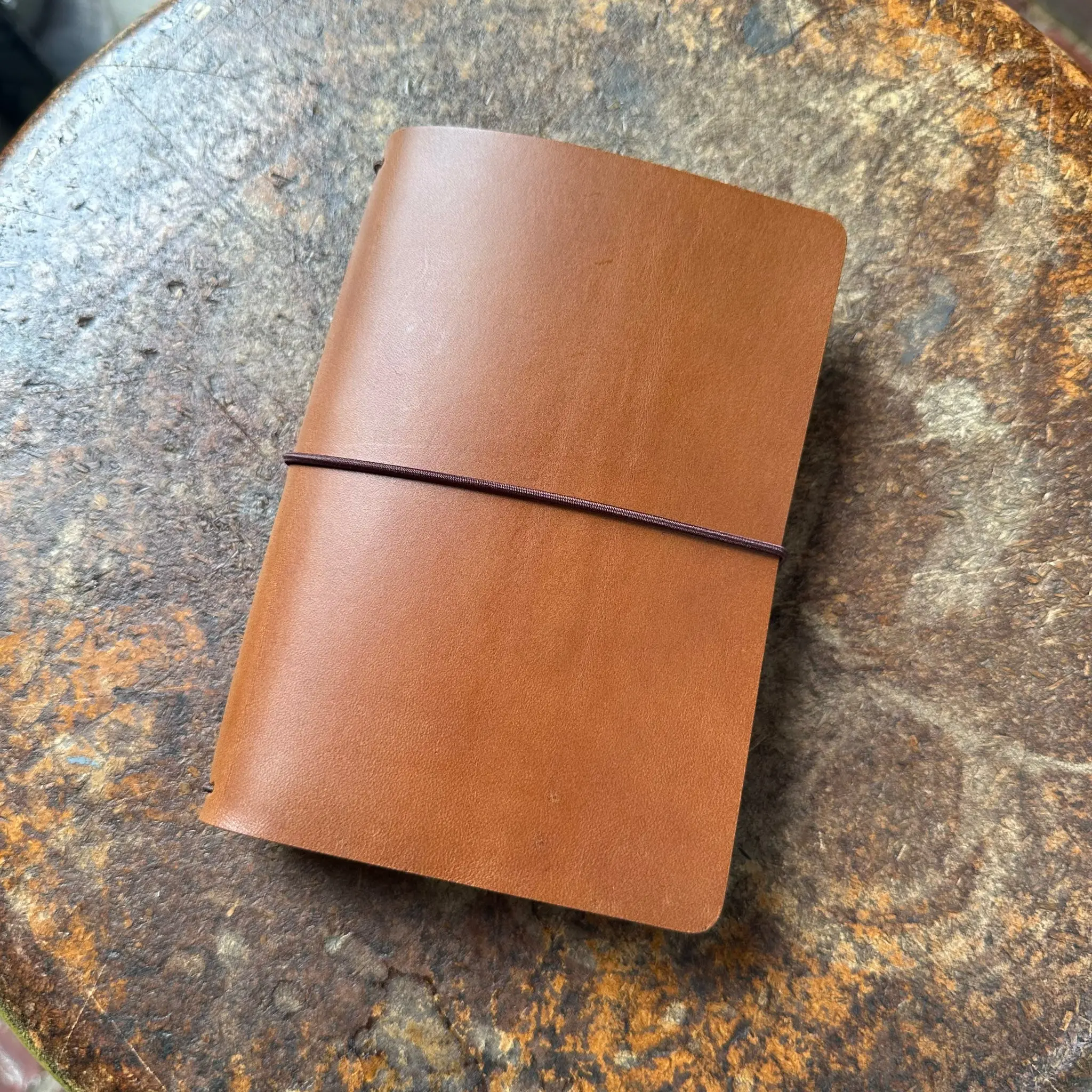 Leather Pocket Journal Kit - Refillable Travel Notebook - Whiskey
