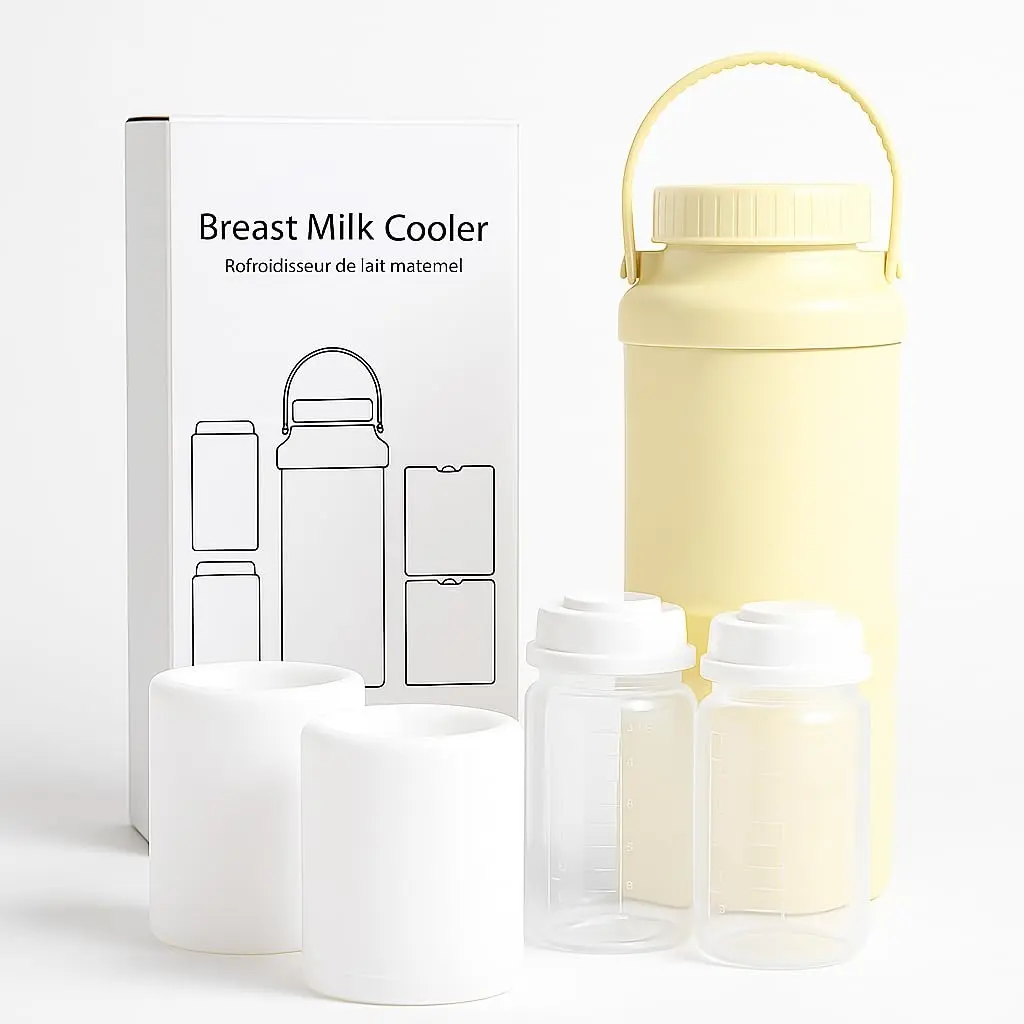 Snugtale Breast Milk Cooler Bottle Portable 22oz Cooling for 24+ Hours Milk Storage With 2 * 300ML BPA-Free Bottles for Travel & Outdoors Breastmilk Cooler Breast Milk Containers