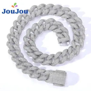 2025 Encrypted Bubble Cuban Link Chain Necklace, 18mm, Full Zircons, Domineering and Fashionable, Perfect for Men