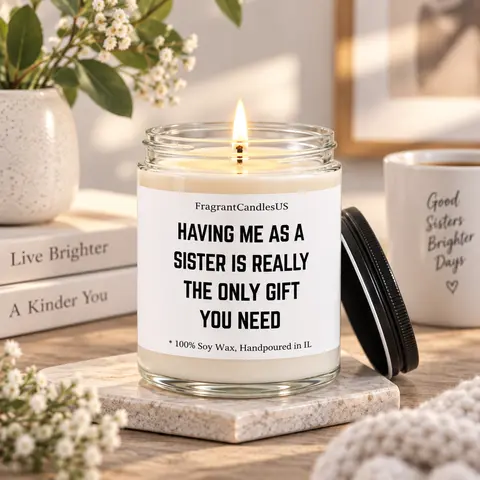 Sentimental festive season gift Candles for Sisters, Soul Sister, Siblings funny gifts, Sissy, Stepsister, Sister-in-law, Birthday & Wedding Day special surprise, Personalized & Custom Message candles, Christmas Thanksgiving keepsake, Sister Love gifts