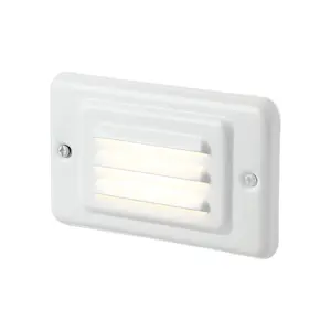 LeonLite® Pro Parallel Pillbox Louvered Step & Deck Light - White - 3000K